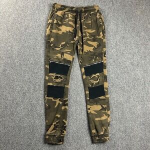 Zara‎ Pants Adults Medium Camo Joggers Sweatpants Skinny Faded Ripped Mens
